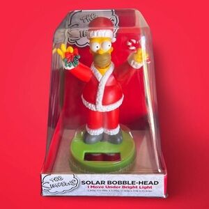 The Simpsons Santa Homer Christmas Solar Powered Activated Bobble-Head Figure